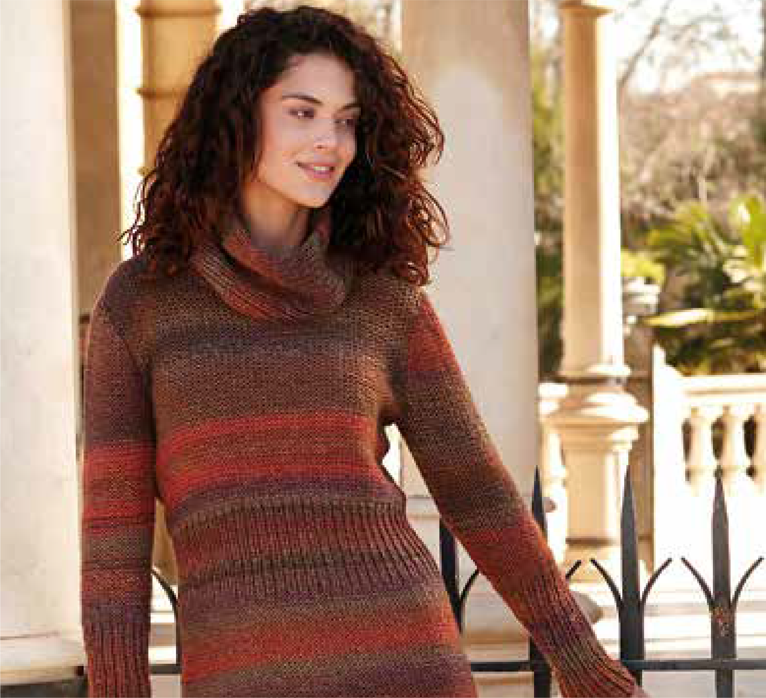 Woman wearing knit sweater